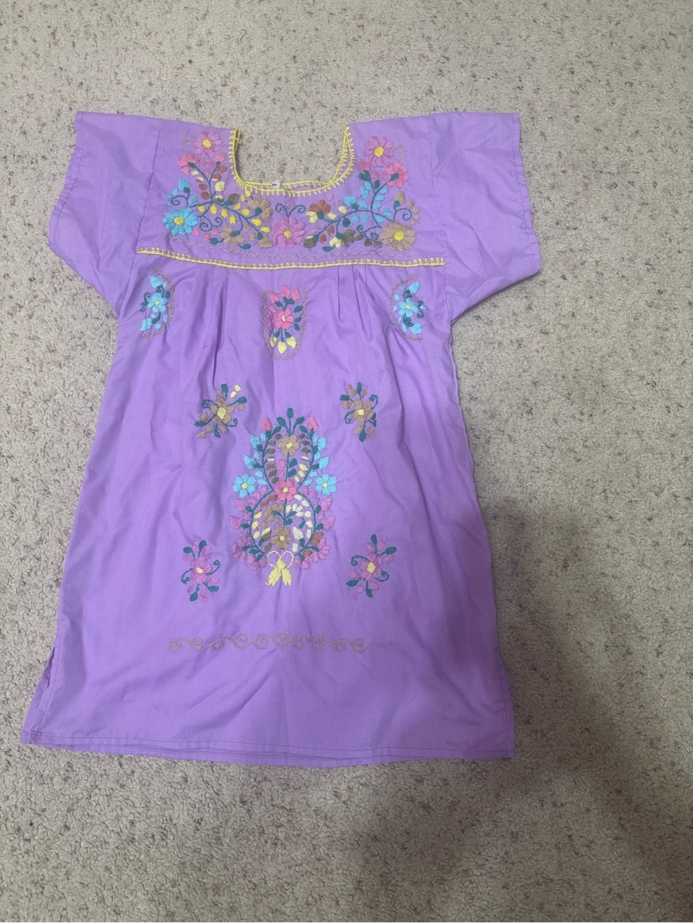 Lavender Embroidered Cotton Tunic
